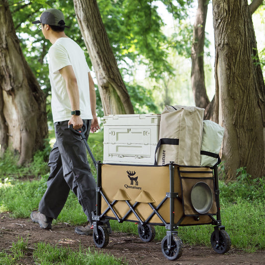 Qunature アウトドアワゴン 120L 耐荷重100kg 折りたたみ