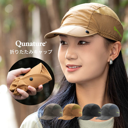 Qunature 折りたためるキャップ メッシュ 軽量 ナイロン UVカット 男女兼用 商品画像1