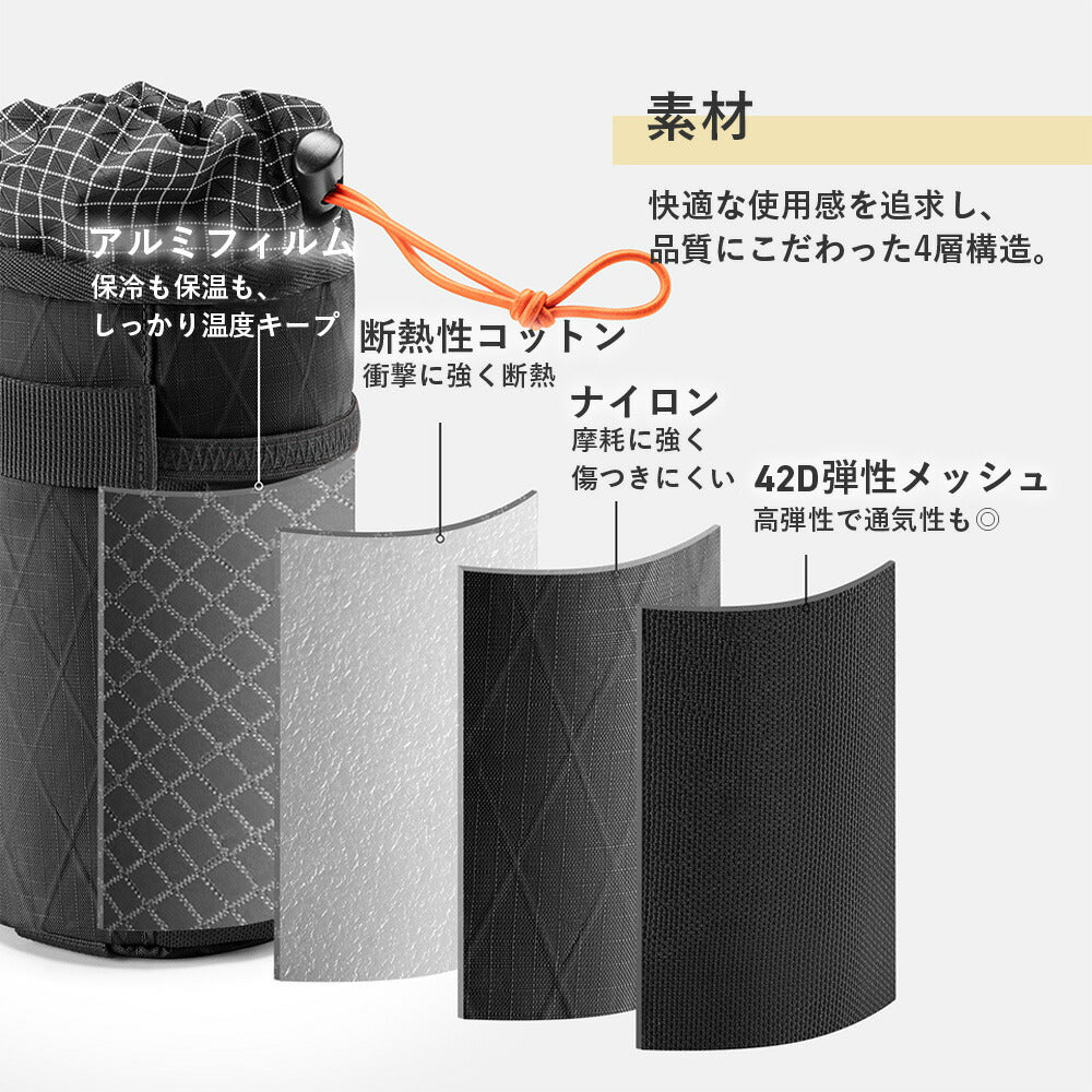 Qunature ドリンクホルダーバッグ 保温保冷 巾着式 軽量76g 1L 多層構造 商品画像7