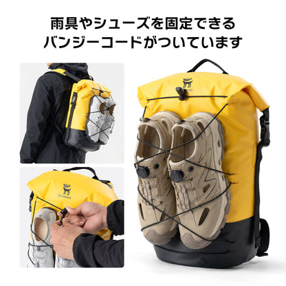 Qunature 防水バックパック 20L ロールトップ式 シームレス縫製