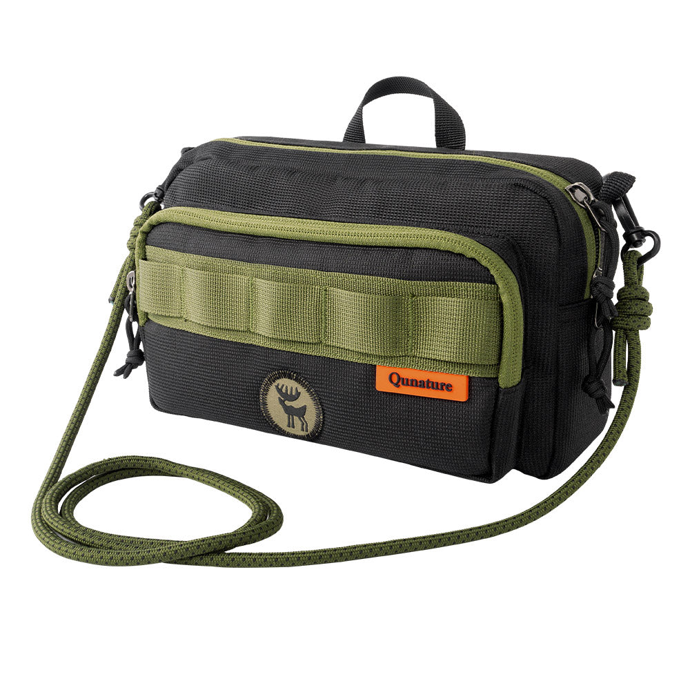 Qunature ショルダーバッグ 2WAY 約2.5L 撥水 耐裂 ダブルファスナー サブバッグ