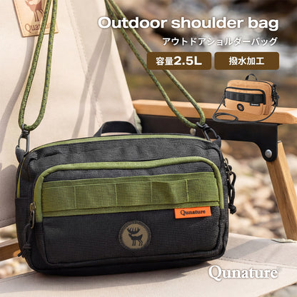 Qunature ショルダーバッグ 2WAY 約2.5L 撥水 耐裂 ダブルファスナー サブバッグ 商品画像1