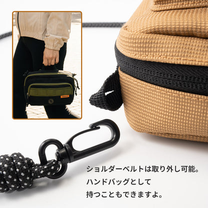 Qunature ショルダーバッグ 2WAY 約2.5L 撥水 耐裂 ダブルファスナー サブバッグ