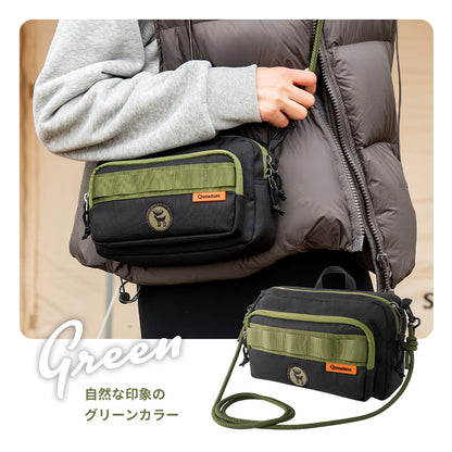 Qunature ショルダーバッグ 2WAY 約2.5L 撥水 耐裂 ダブルファスナー サブバッグ