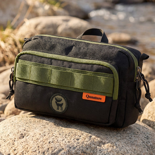 Qunature ショルダーバッグ 2WAY 約2.5L 撥水 耐裂 ダブルファスナー サブバッグ