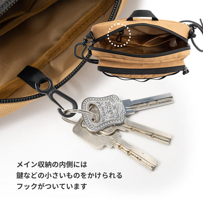Qunature ショルダーバッグ 2WAY 約2.5L 撥水 耐裂 ダブルファスナー サブバッグ