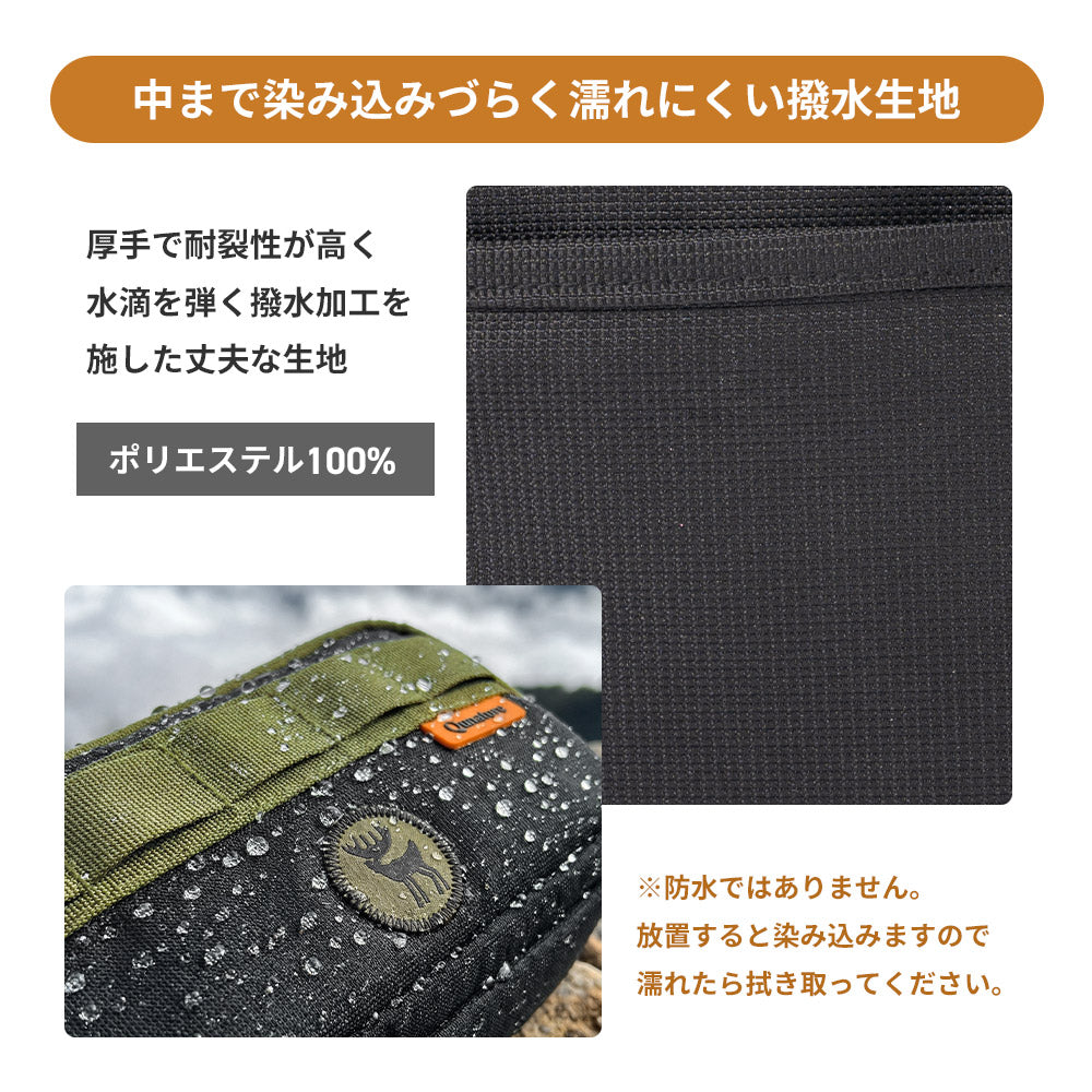 Qunature ショルダーバッグ 2WAY 約2.5L 撥水 耐裂 ダブルファスナー サブバッグ