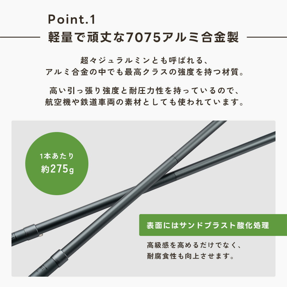 Qunature トレッキングポール 三段折りたたみ 7075アルミ 2本セット 商品画像4