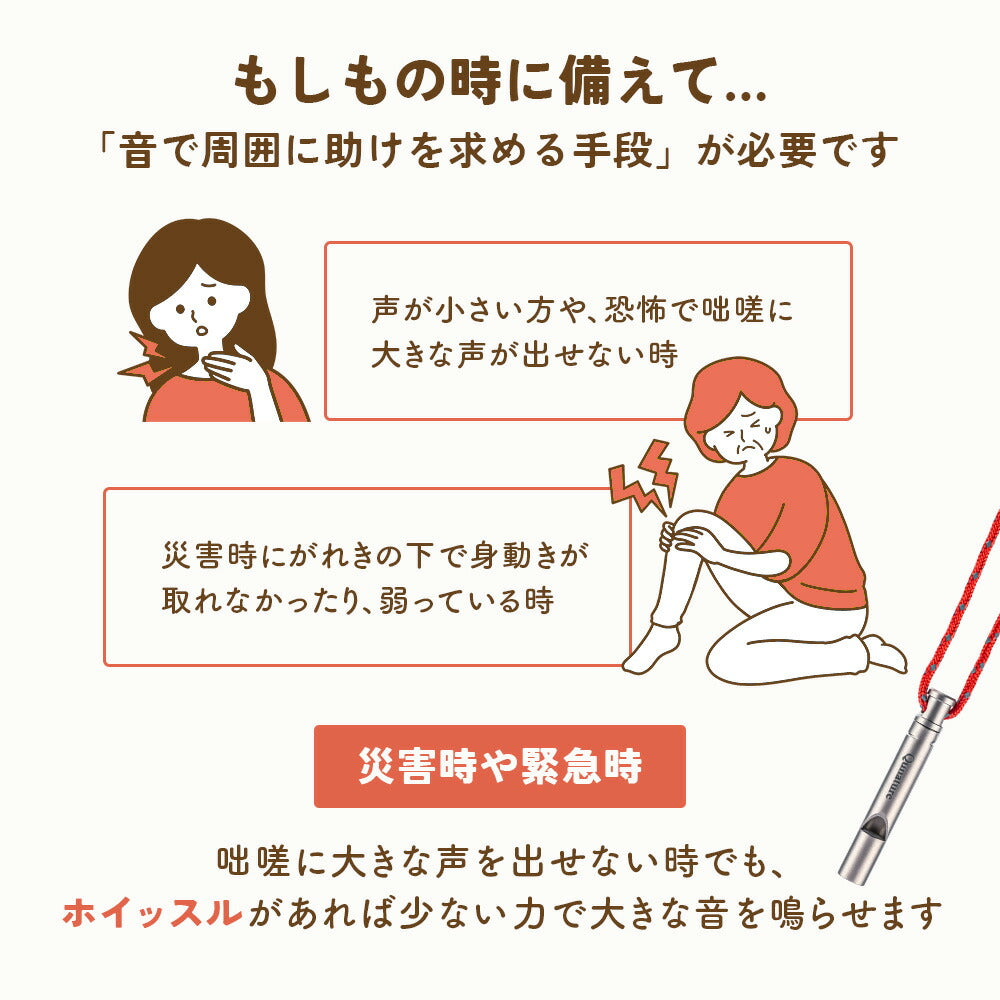 Qunature チタンホイッスル 大音量約86db 防災 救助笛 ストラップ付き 商品画像2