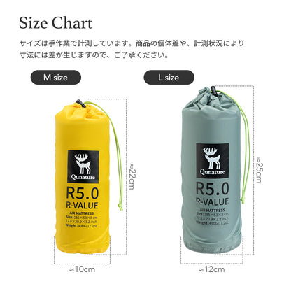 Qunature インフレーターマット 高断熱 R値5.0 厚み8cm