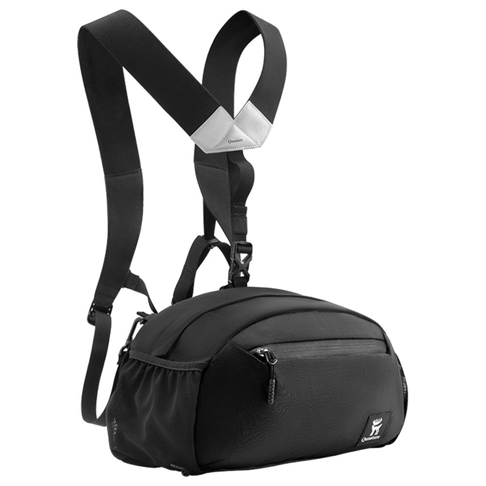 Qunature ウエストバッグ 7.9L Y字型ショルダーストラップ 背圧分散システム