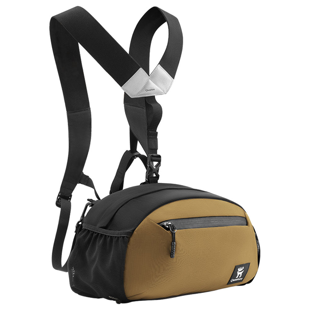 Qunature ウエストバッグ 7.9L Y字型ショルダーストラップ 背圧分散システム