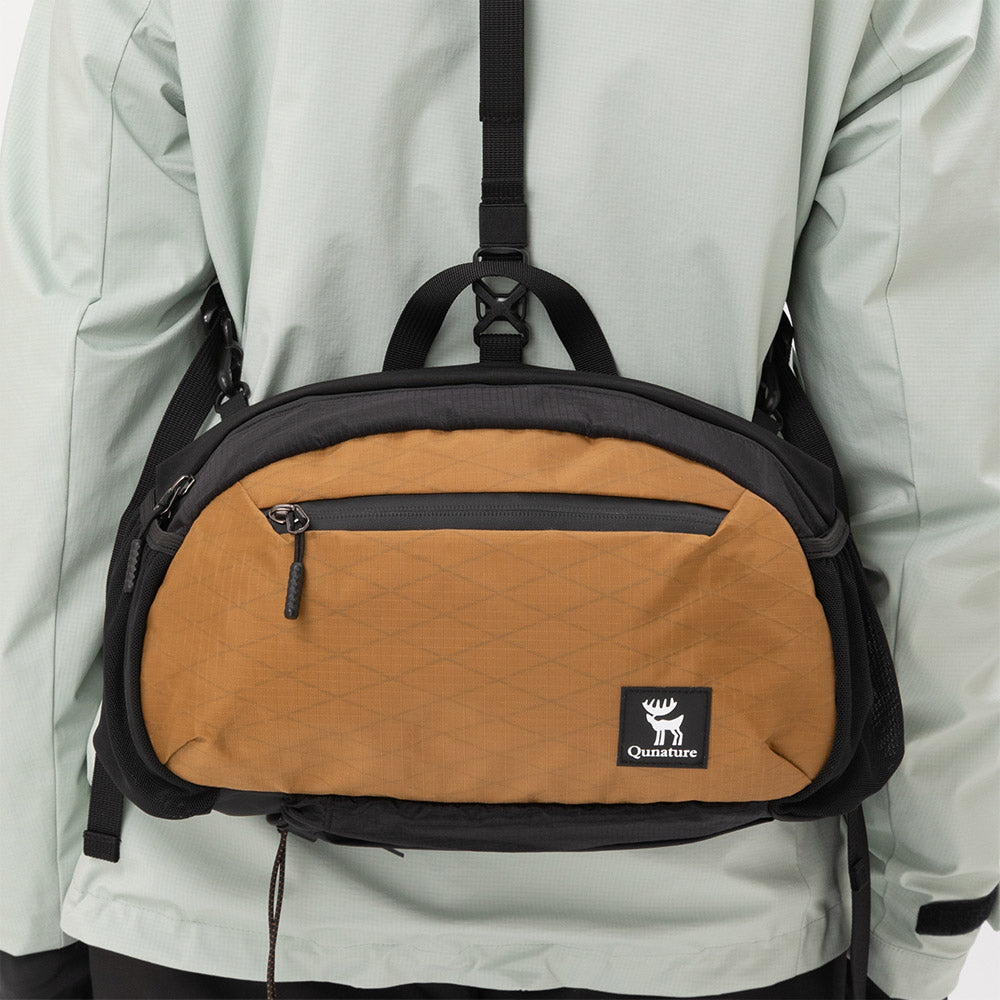 Qunature ウエストバッグ 7.9L Y字型ショルダーストラップ 背圧分散システム