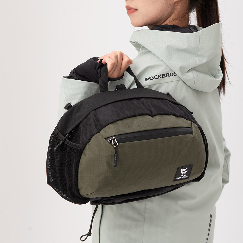 Qunature ウエストバッグ 7.9L Y字型ショルダーストラップ 背圧分散システム