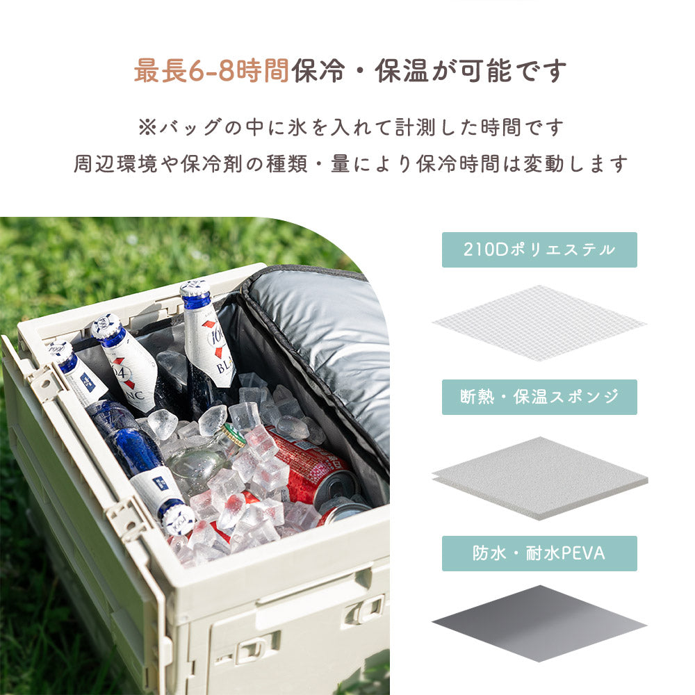 Qunature ソフトクーラーボックス 折りたたみ 3層構造 保冷保温 防水 商品画像5
