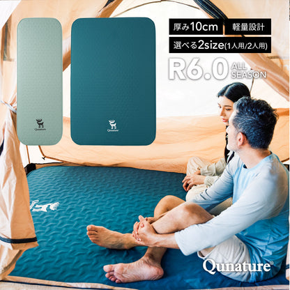 Qunature インフレーターマット 厚み10cm R6.0 手動ポンプ収納袋付き 防災 商品画像1