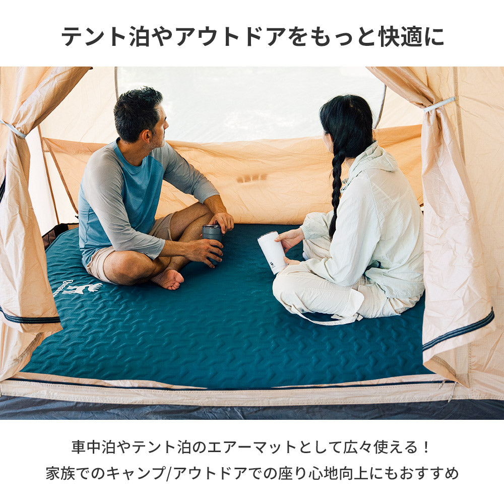 Qunature インフレーターマット 厚み10cm R6.0 手動ポンプ収納袋付き 防災 商品画像2