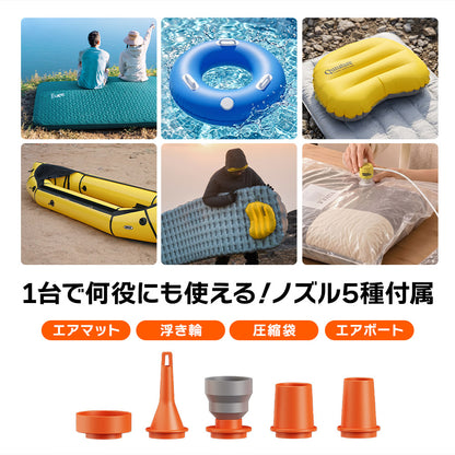 Qunature 超軽量エアーポンプ 29g 電動空気入れ USB-C給電